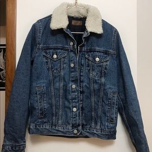 Faux Sherpa Denim Jacket Coat ASOS